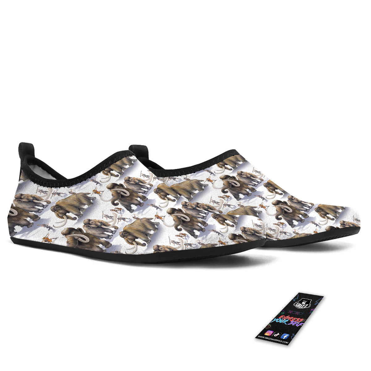 Hunting Mammoth Print Pattern Water Shoes-grizzshop
