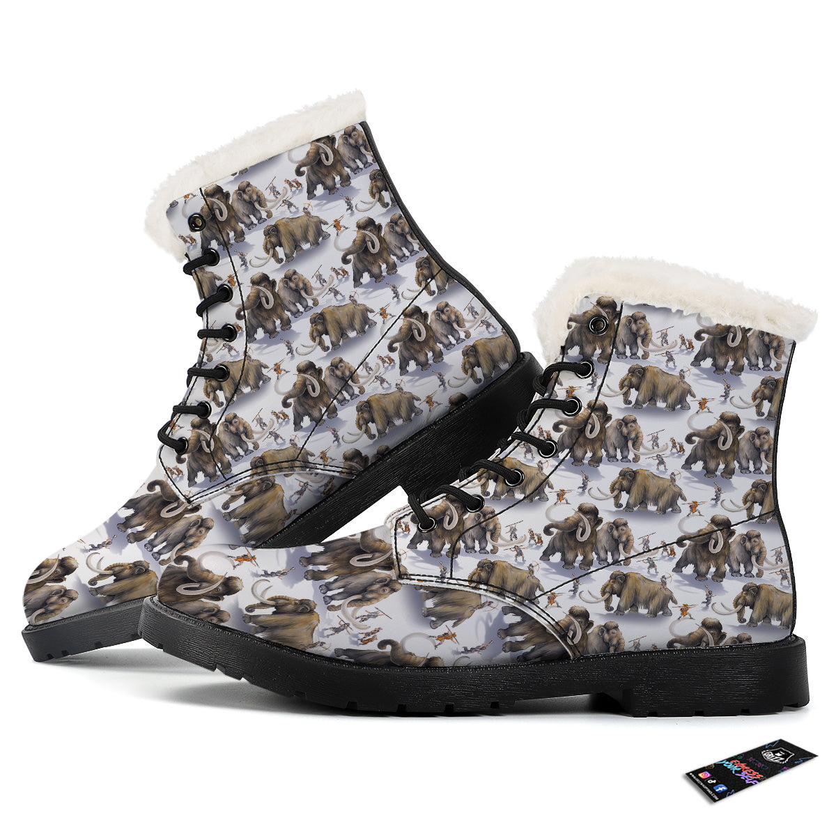 Hunting Mammoth Print Pattern Winter Boots-grizzshop