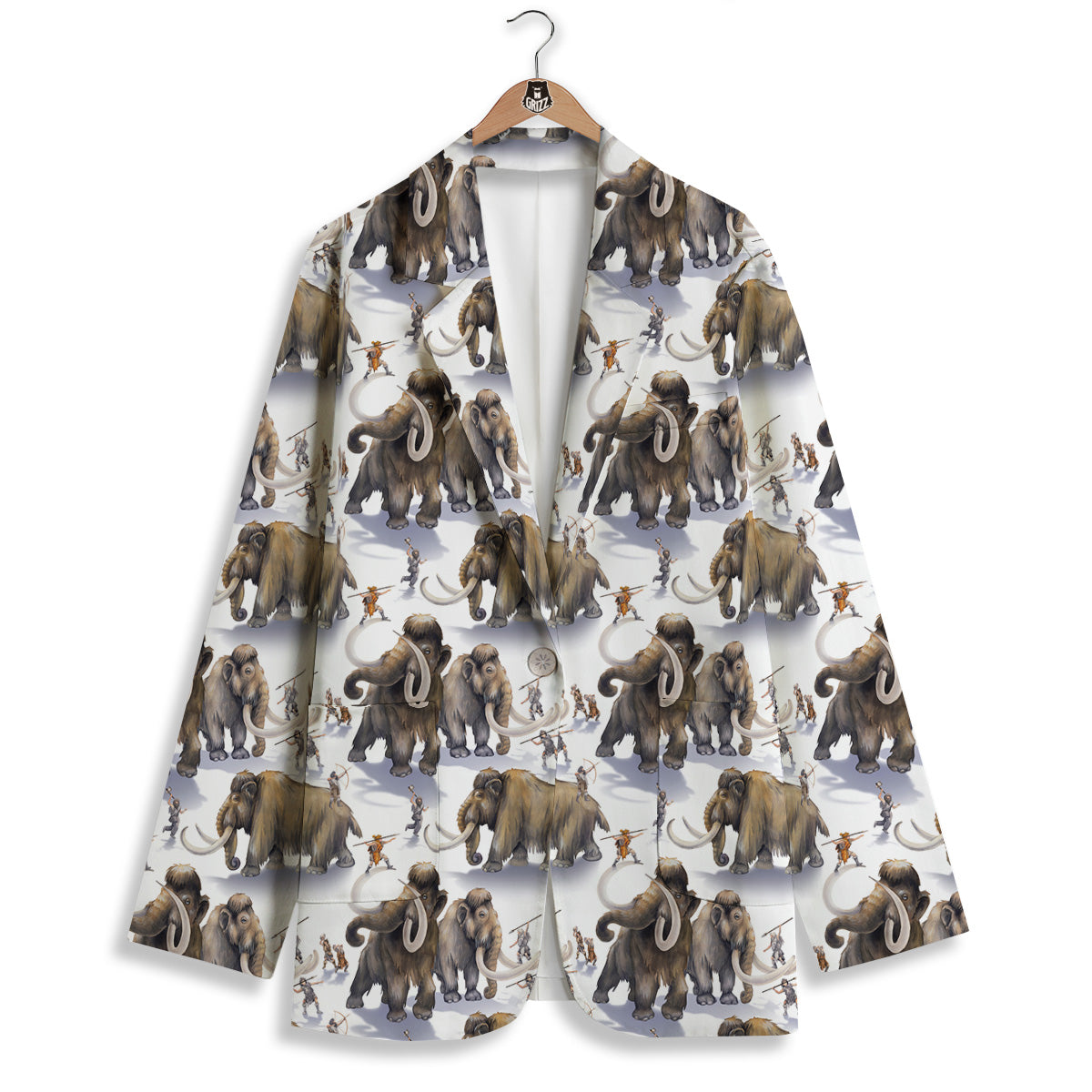 Hunting Mammoth Print Pattern Women's Blazer-grizzshop
