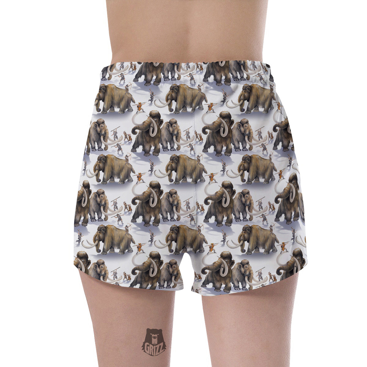 Hunting Mammoth Print Pattern Women's Shorts-grizzshop