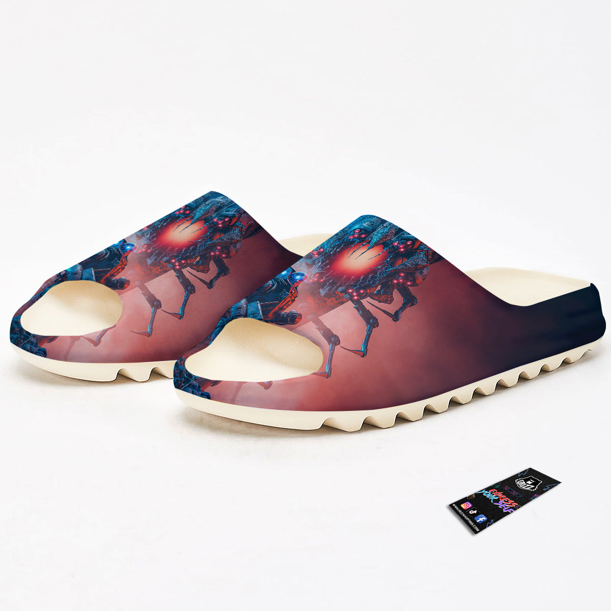 Hunting Alien Worm Print Sandals-grizzshop