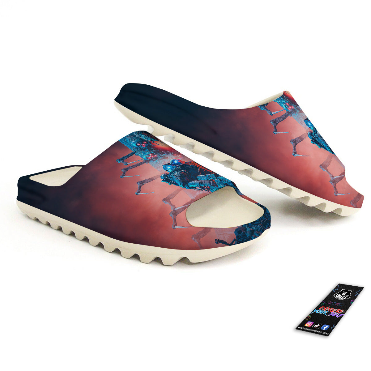 Hunting Alien Worm Print Sandals-grizzshop