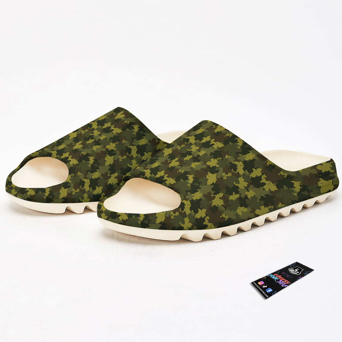 Hunting Camouflage Fall Leaves Print Sandals-grizzshop