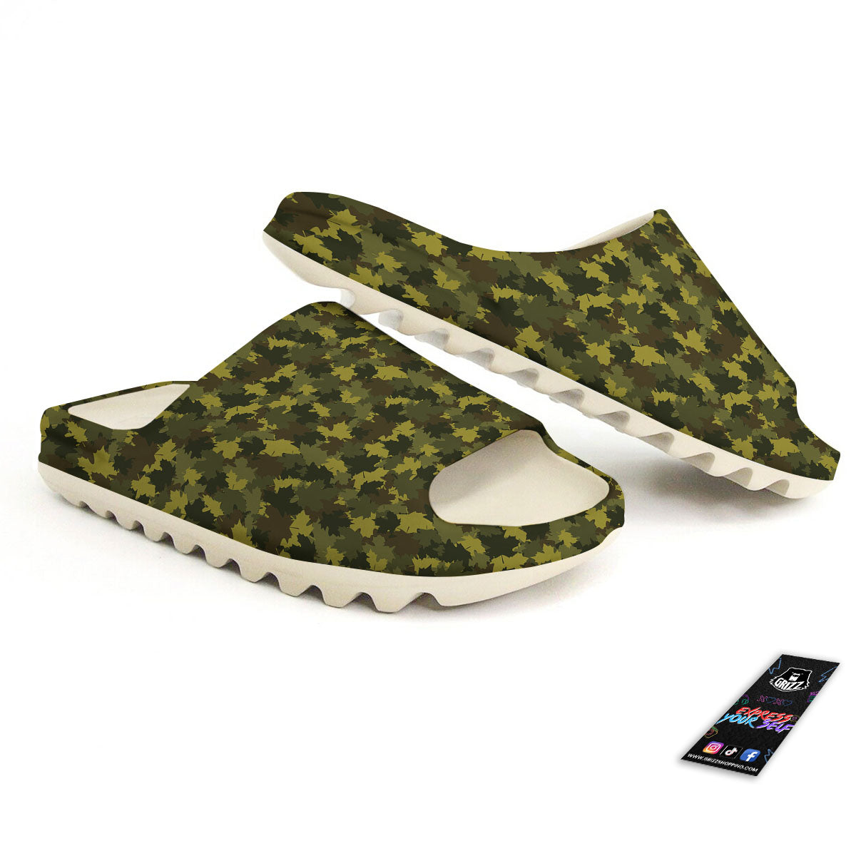 Hunting Camouflage Fall Leaves Print Sandals-grizzshop