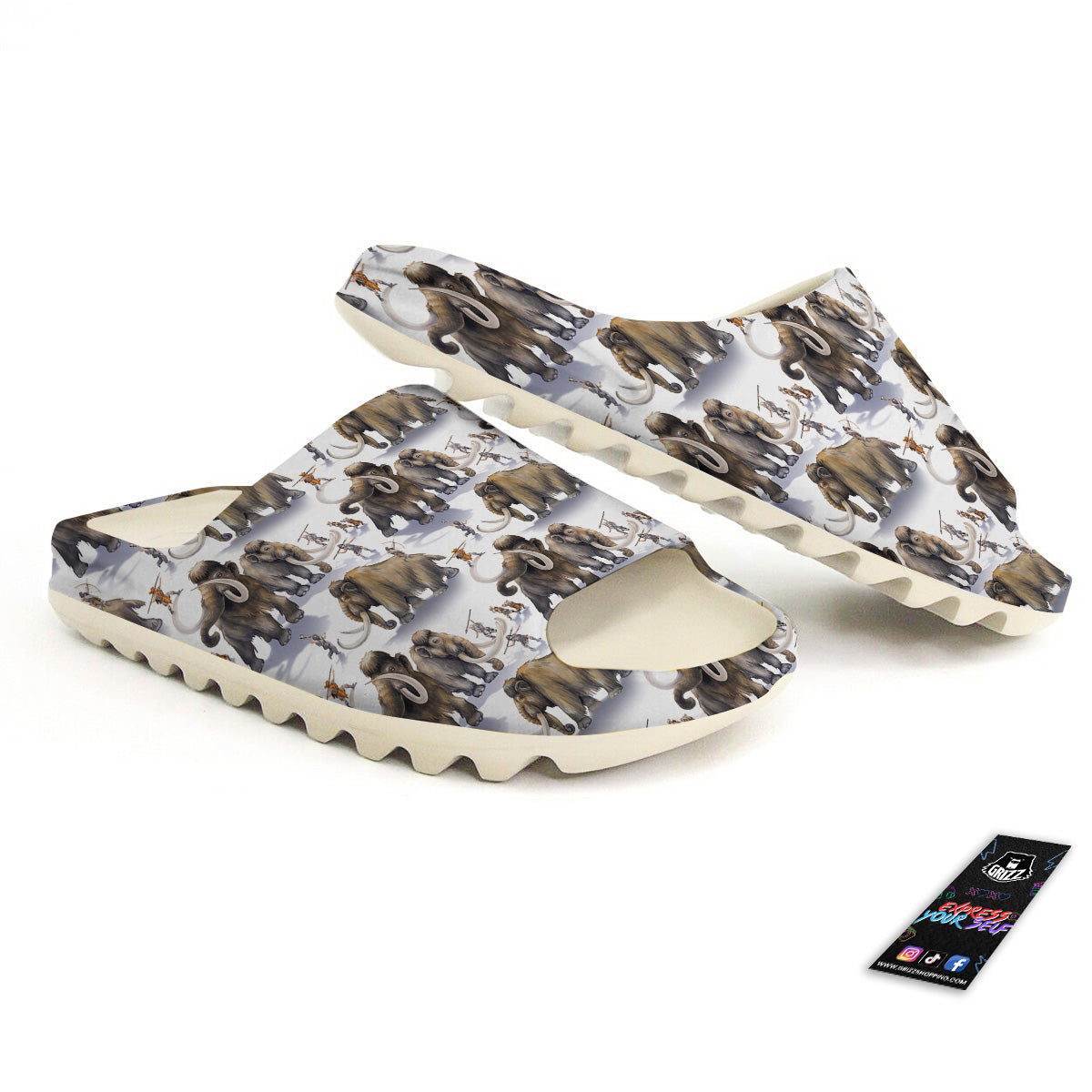 Hunting Mammoth Print Pattern Sandals-grizzshop