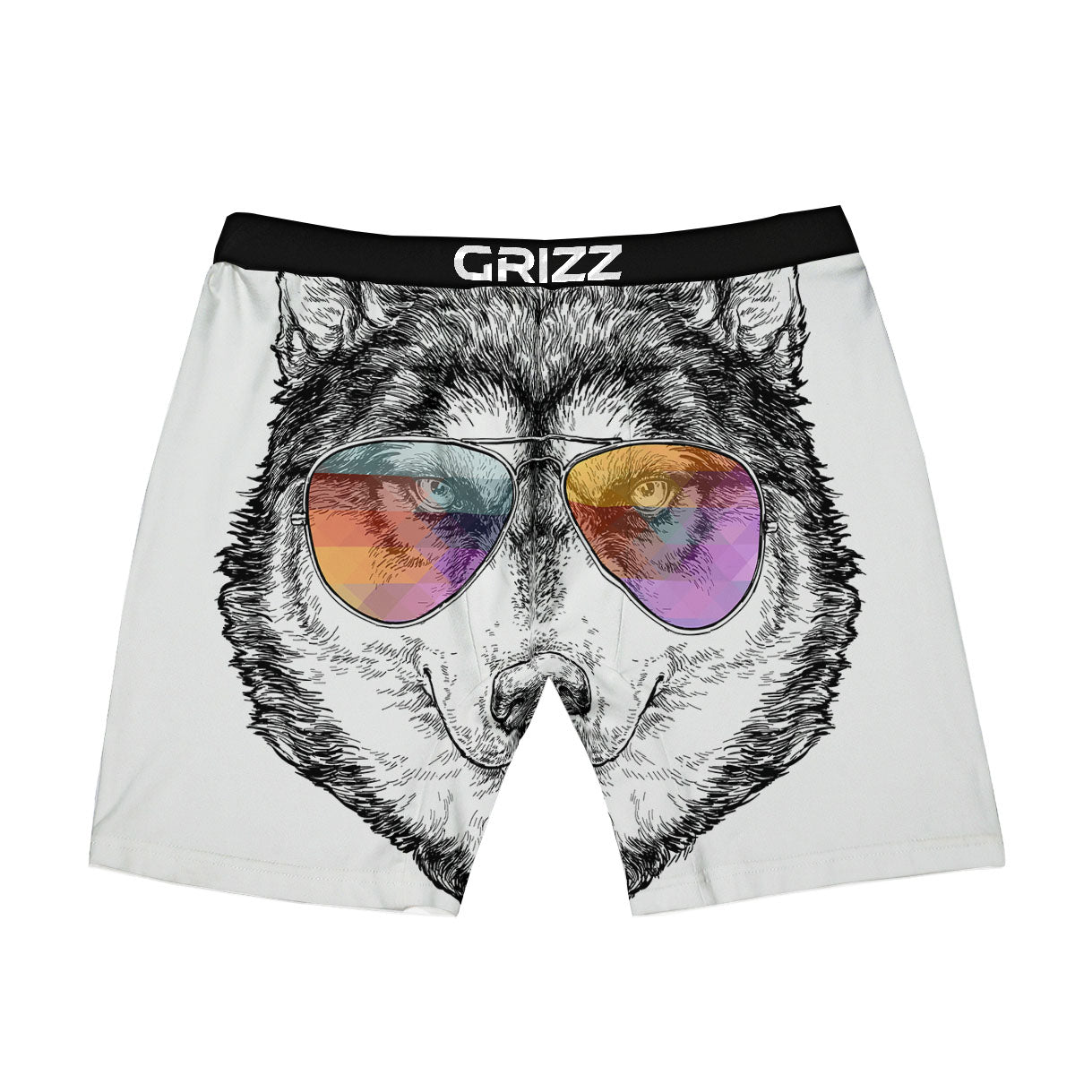 Husky Hippie Siberian Print Boxer Briefs-grizzshop