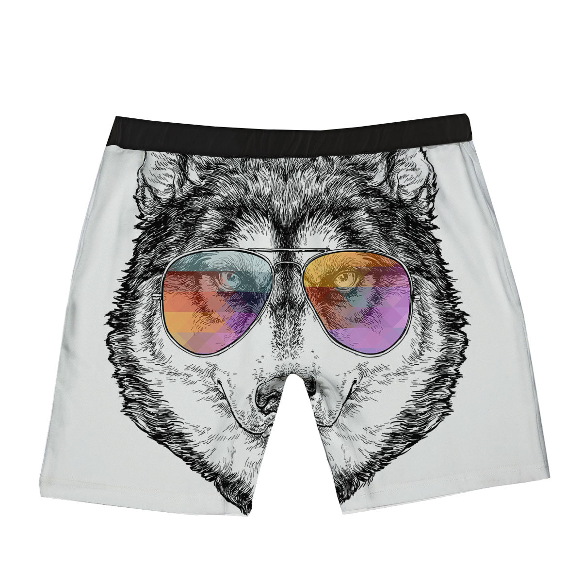 Husky Hippie Siberian Print Boxer Briefs-grizzshop