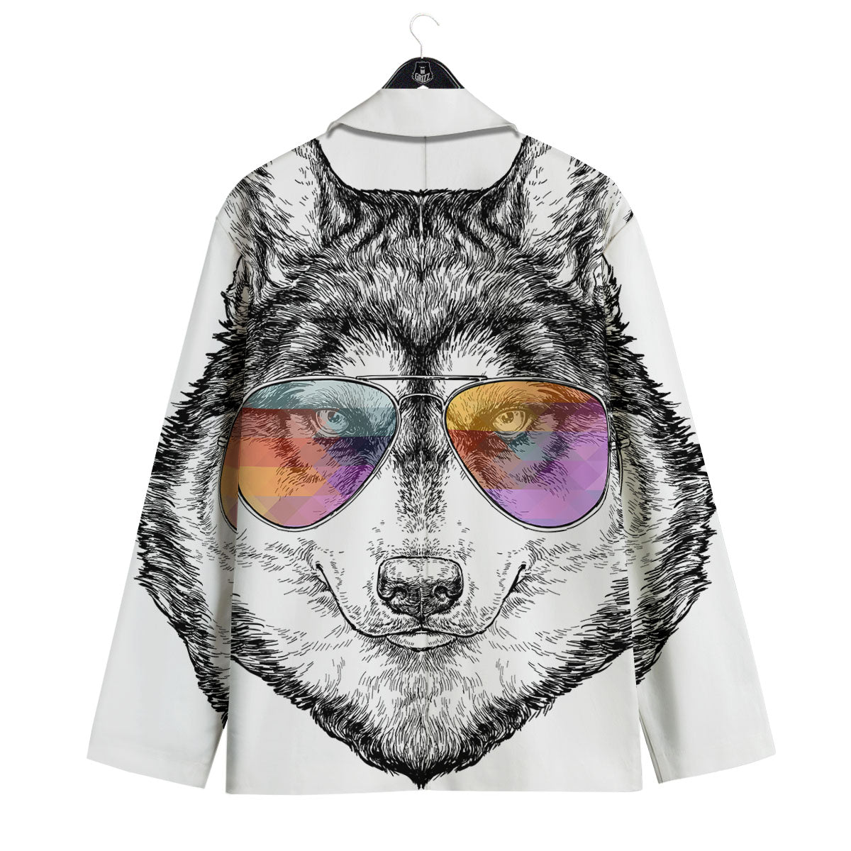 Husky Hippie Siberian Print Men's Sport Coat-grizzshop