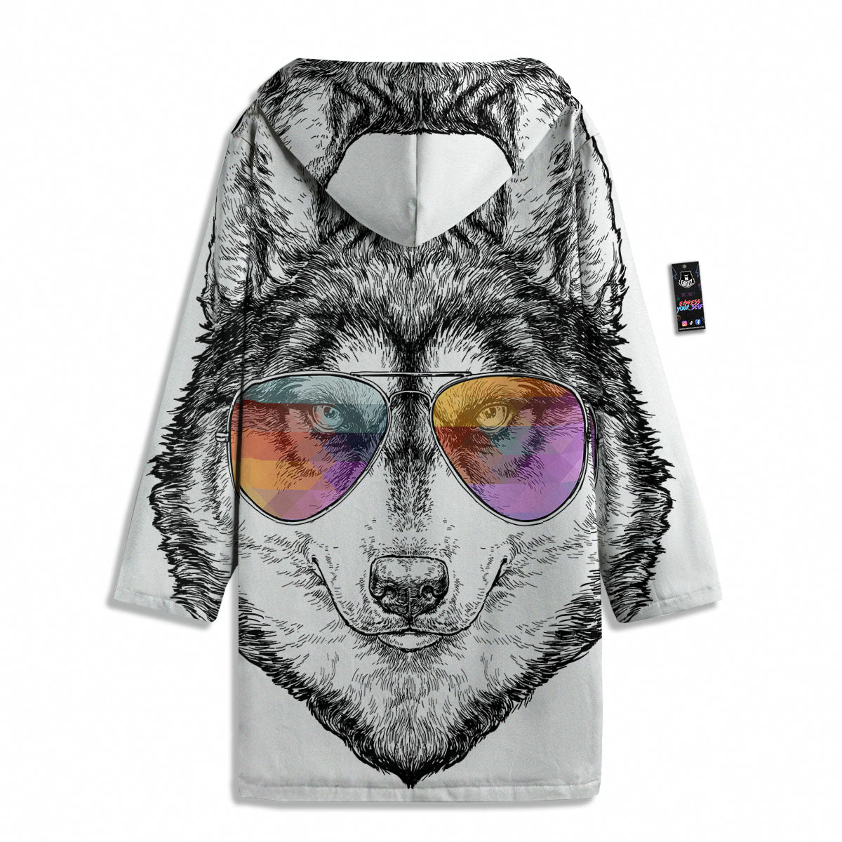 Husky Hippie Siberian Print Men's Windbreaker Jacket-grizzshop