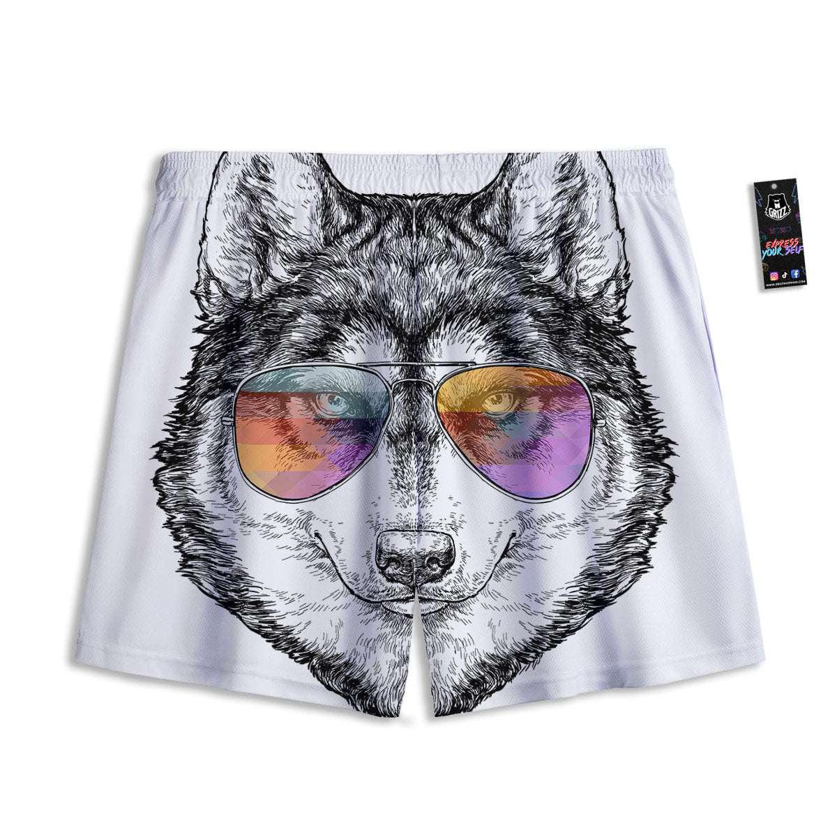 Husky Hippie Siberian Print Mesh Shorts