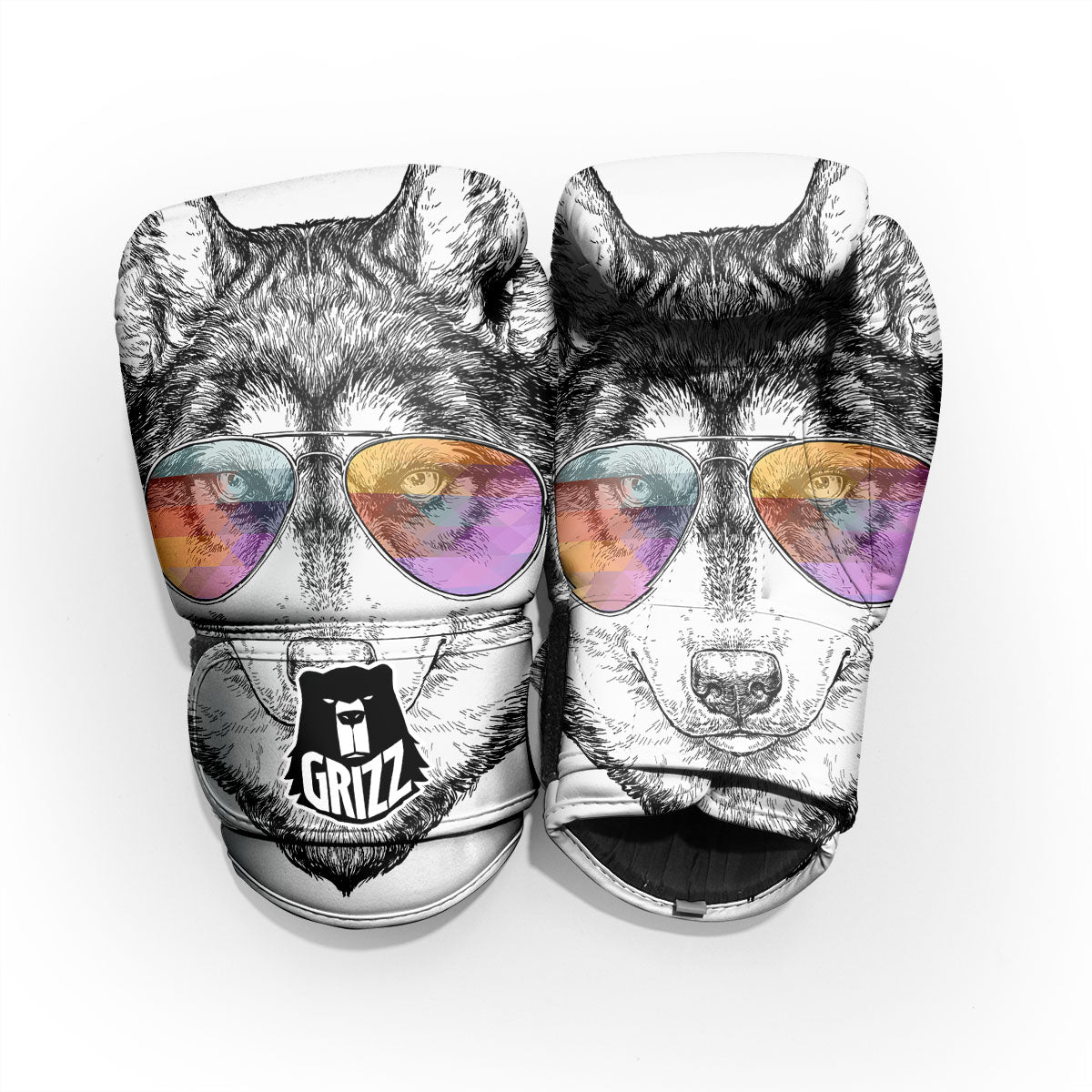 Husky Hippie Siberian Print Pro Boxing Glove