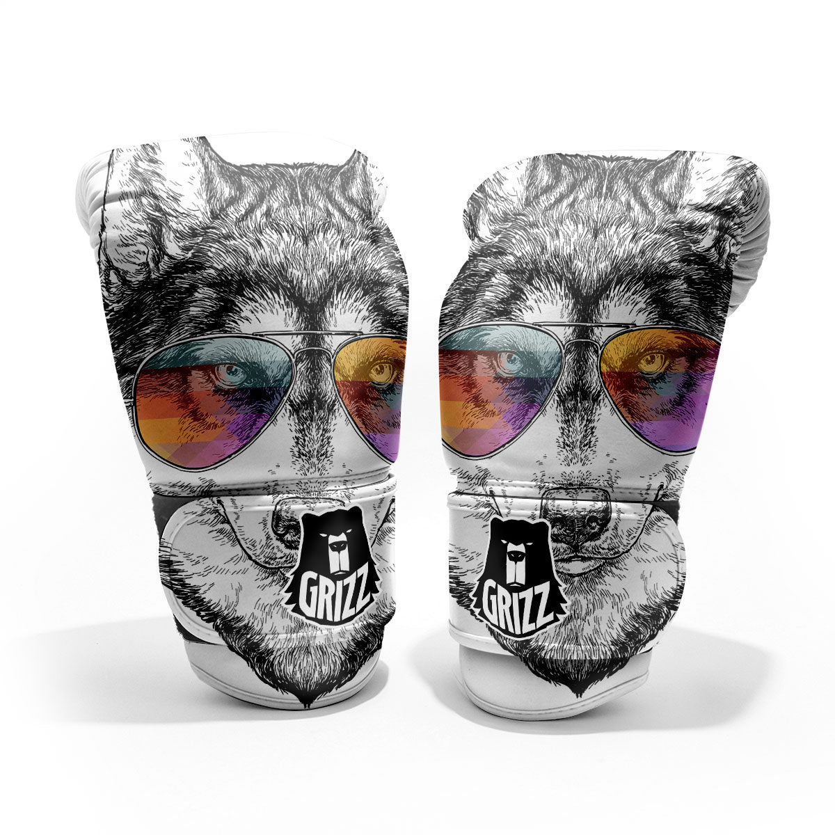 Husky Hippie Siberian Print Pro Boxing Glove