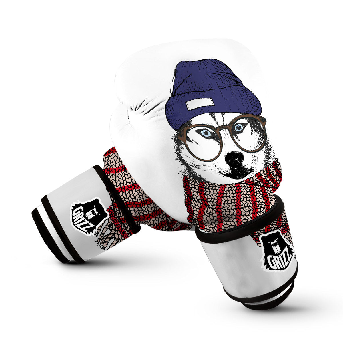 Husky Wearing Glasses Boxing Gloves-grizzshop