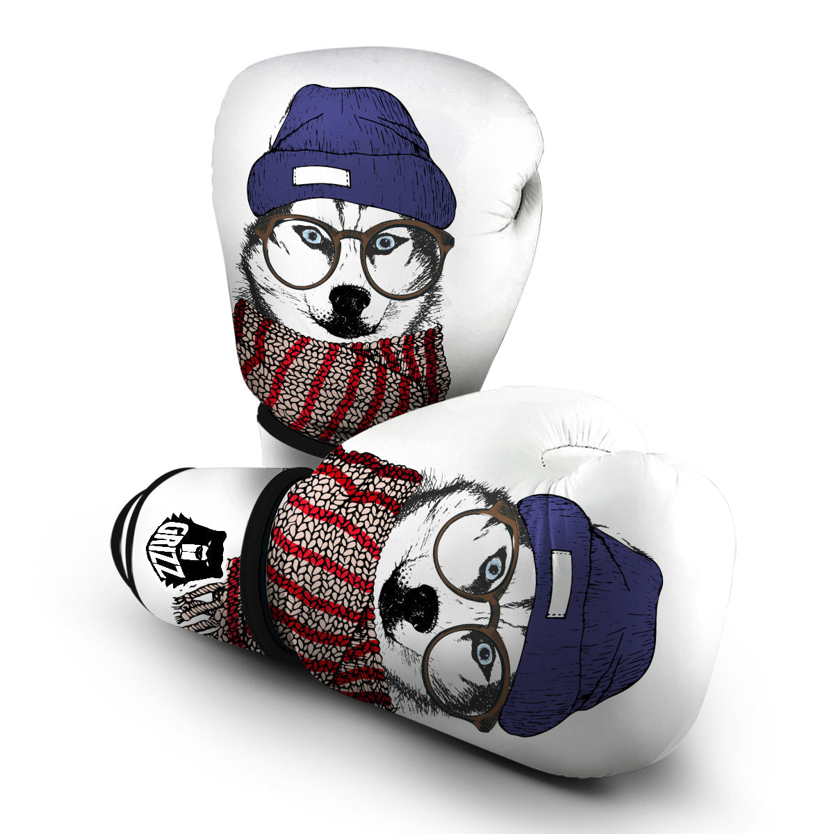 Husky Wearing Glasses Boxing Gloves-grizzshop