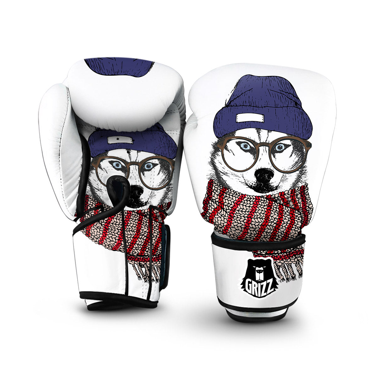 Husky Wearing Glasses Boxing Gloves-grizzshop