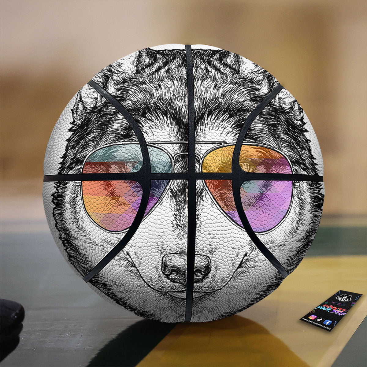 Husky Hippie Siberian Print Basketball
