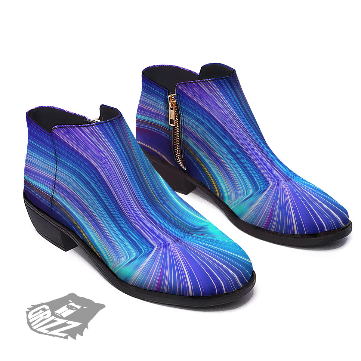 Hyperspace Colorful Print Ankle Boots-grizzshop