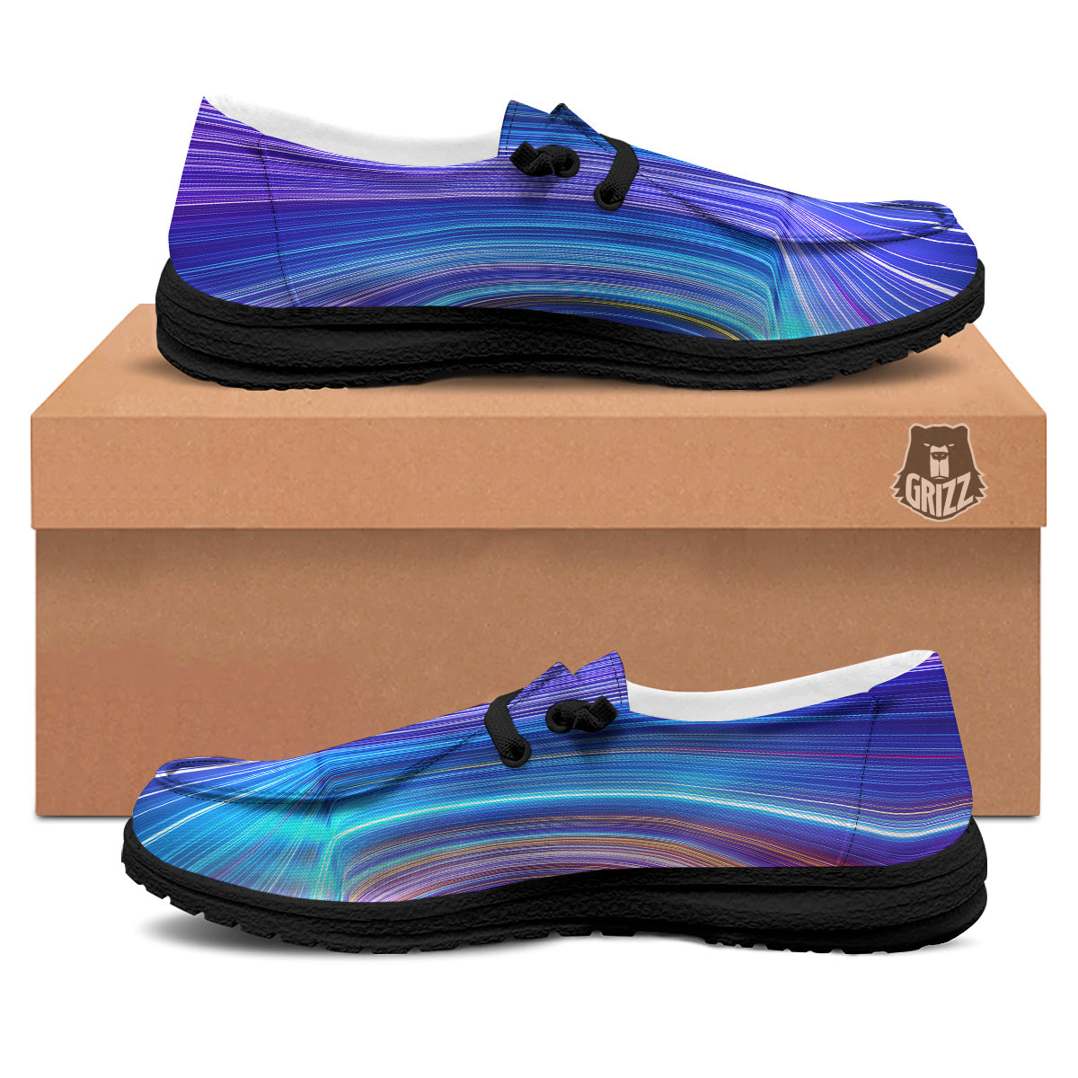 Hyperspace Colorful Print Black Loafers-grizzshop