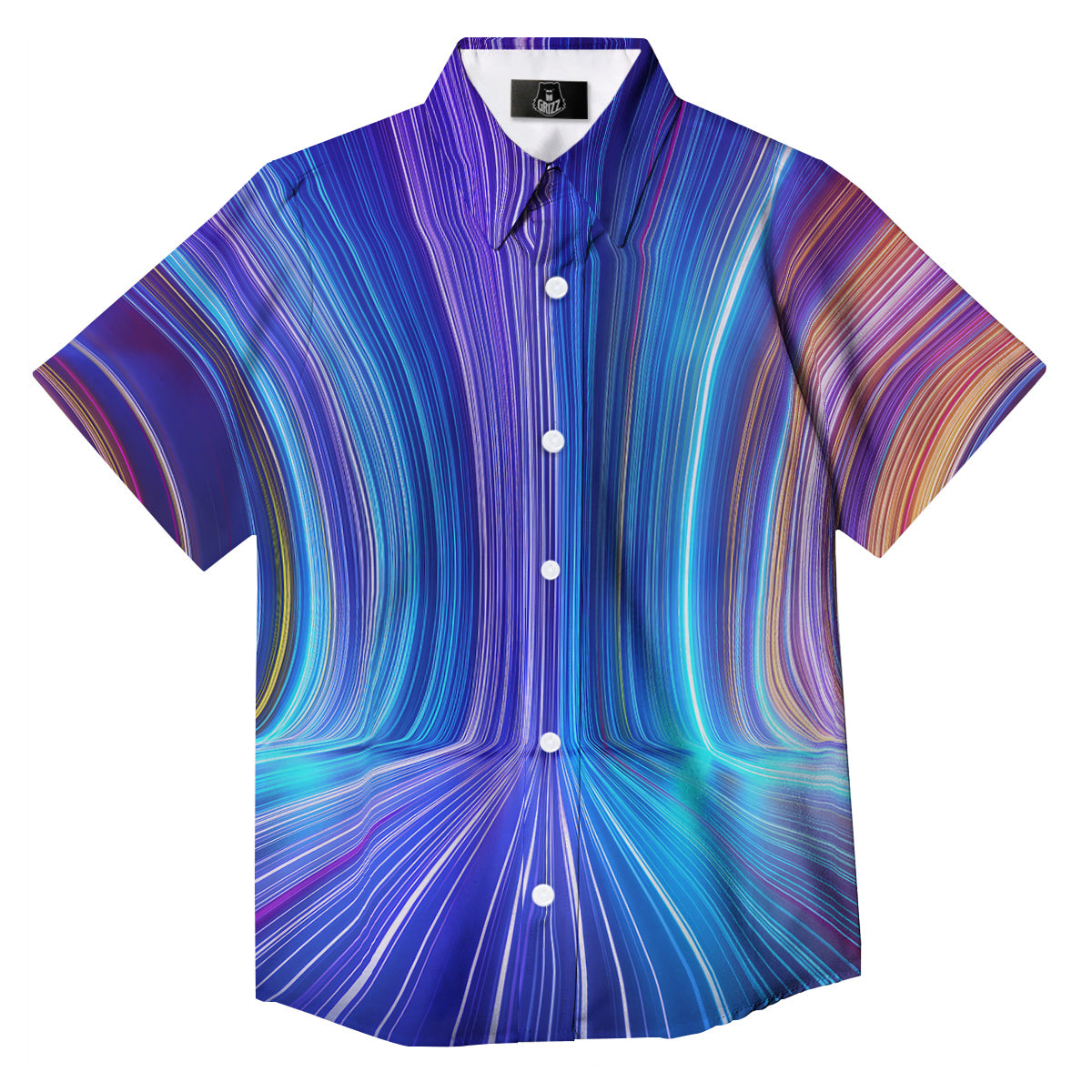 Hyperspace Colorful Print Button Up Shirt-grizzshop