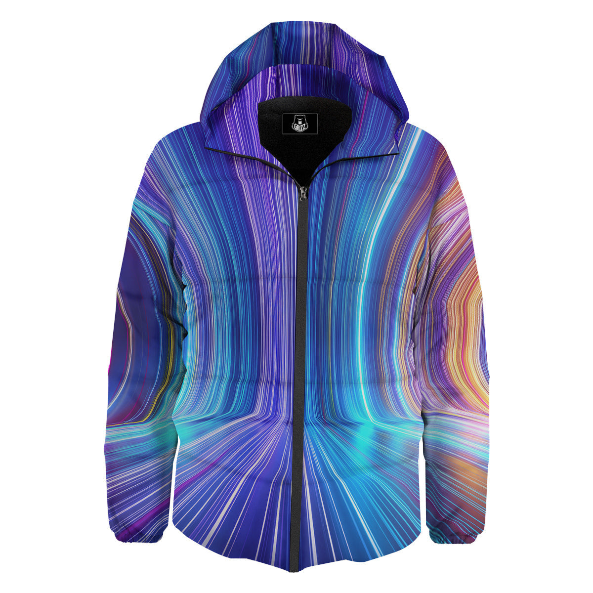 Hyperspace Colorful Print Down Jacket-grizzshop