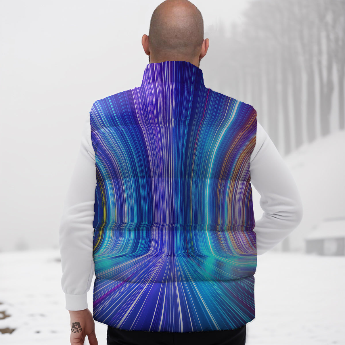 Hyperspace Colorful Print Down Vest