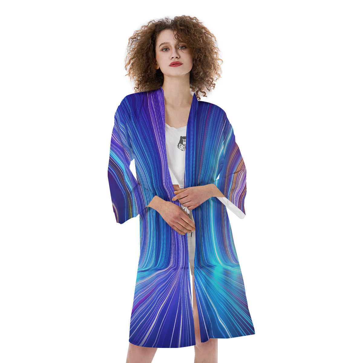 Hyperspace Colorful Print Kimono-grizzshop