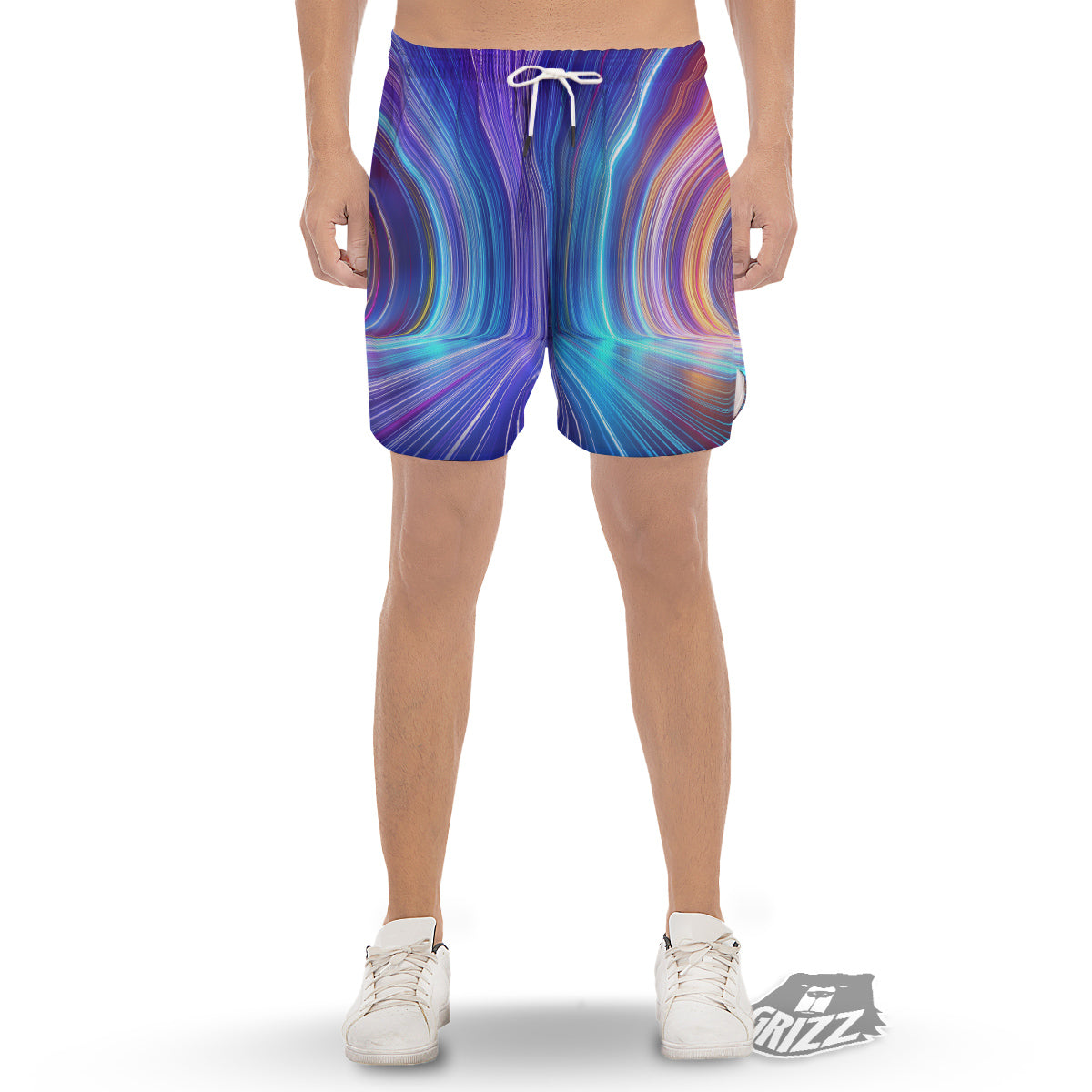 Hyperspace Colorful Print Men's Gym Shorts-grizzshop