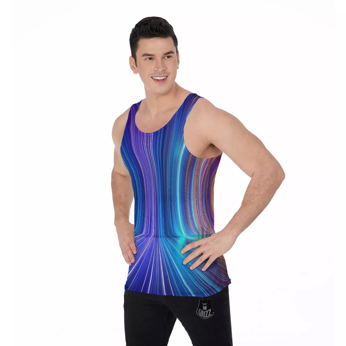 Hyperspace Colorful Print Men's Tank Top-grizzshop