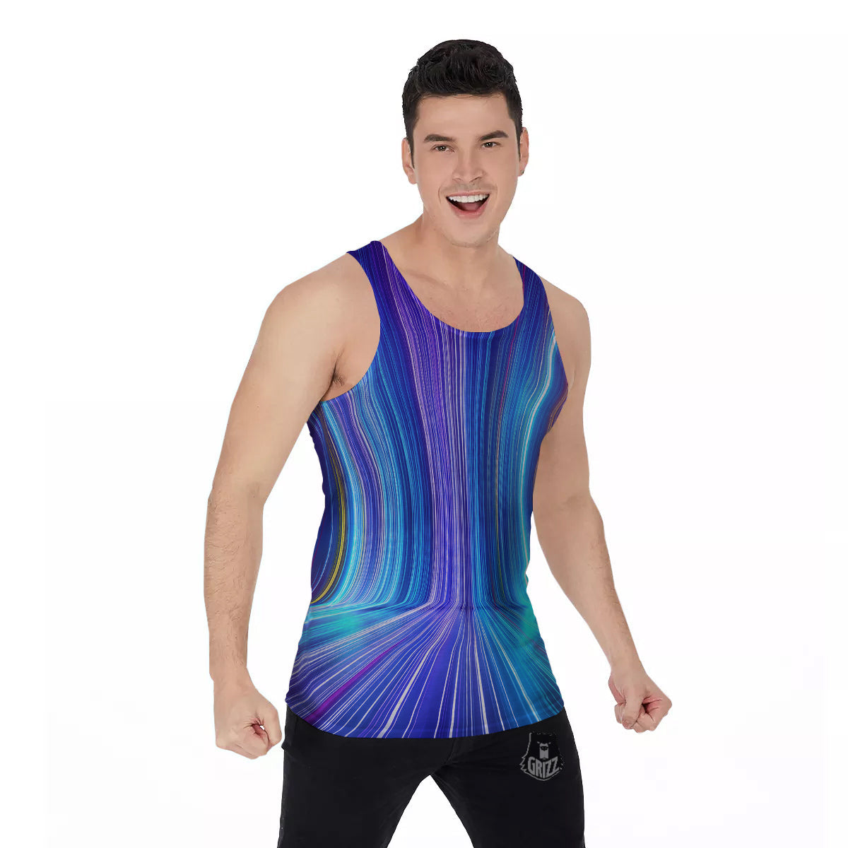 Hyperspace Colorful Print Men's Tank Top-grizzshop