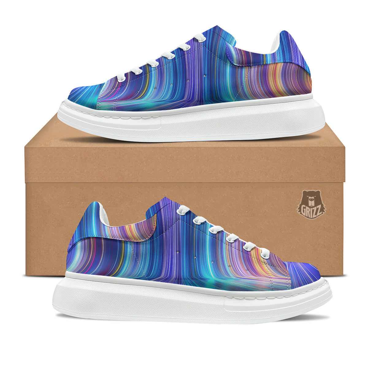 Hyperspace Colorful Print Platform Shoes-grizzshop