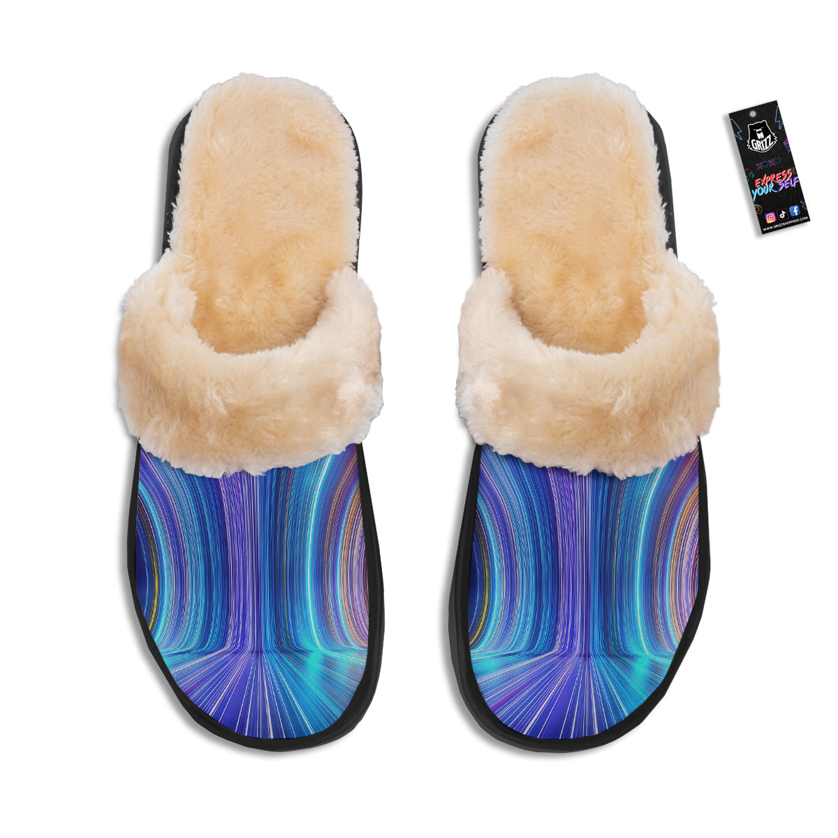 Hyperspace Colorful Print Slippers-grizzshop