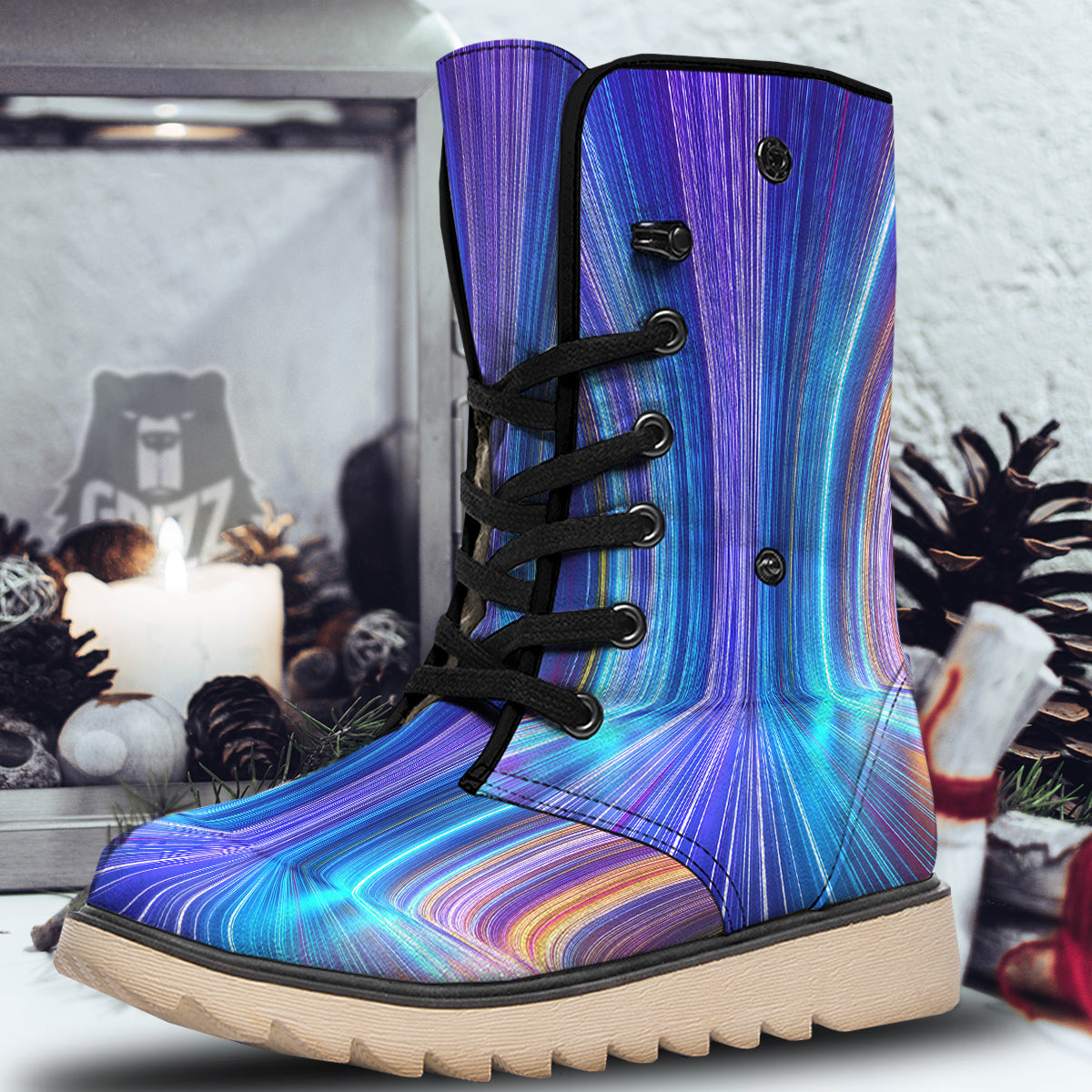 Hyperspace Colorful Print Snow Boots-grizzshop
