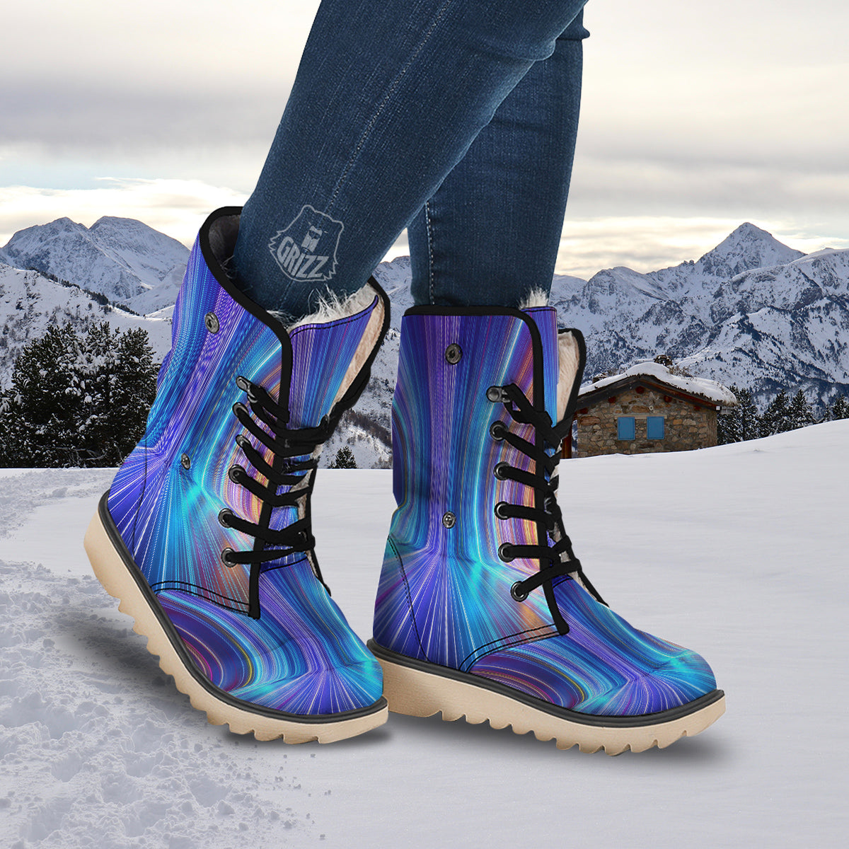 Hyperspace Colorful Print Snow Boots-grizzshop
