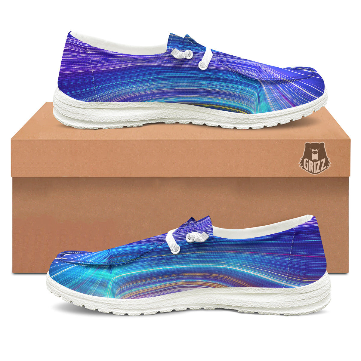 Hyperspace Colorful Print White Loafers-grizzshop