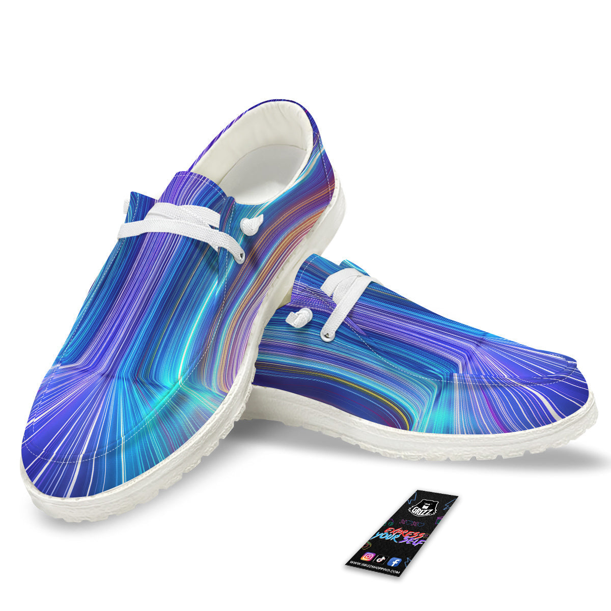 Hyperspace Colorful Print White Loafers-grizzshop