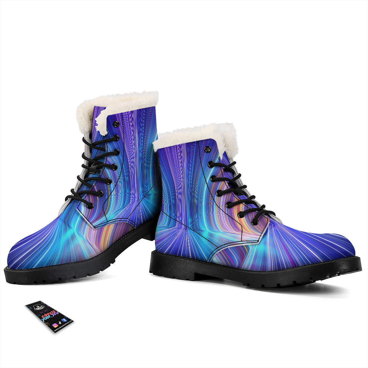 Hyperspace Colorful Print Winter Boots-grizzshop
