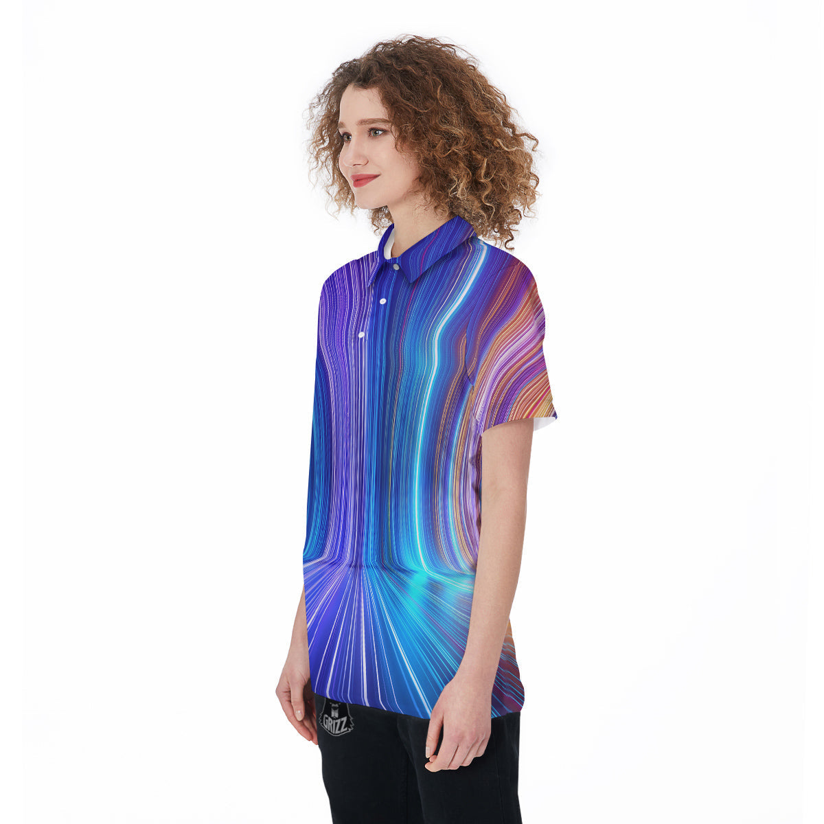 Hyperspace Colorful Print Women's Golf Shirts-grizzshop