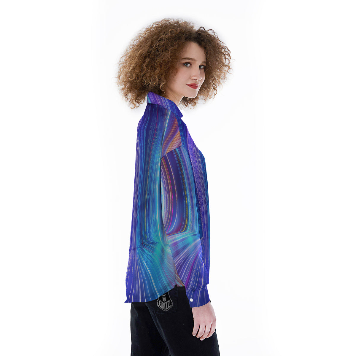 Hyperspace Colorful Print Women's Long Sleeve Shirts-grizzshop