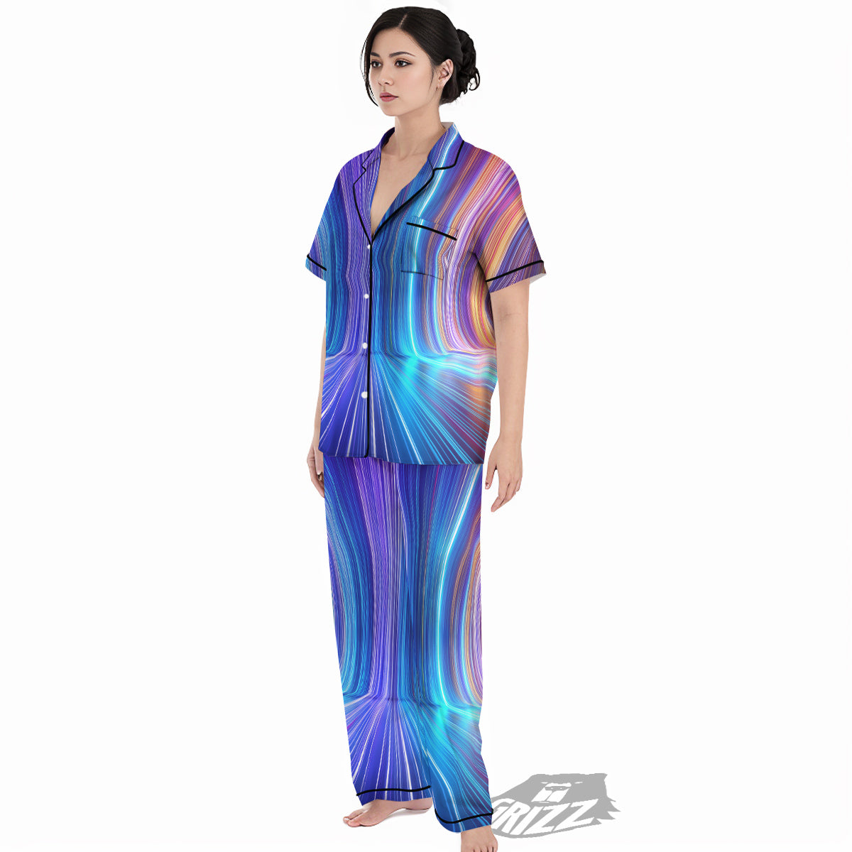 Hyperspace Colorful Print Women's Pajamas Set-grizzshop