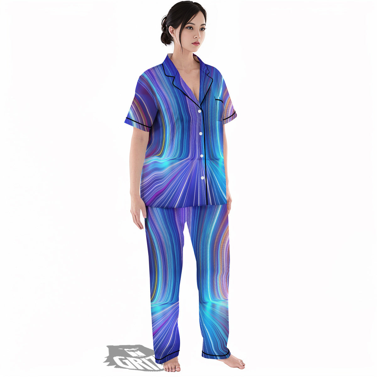 Hyperspace Colorful Print Women's Pajamas Set-grizzshop