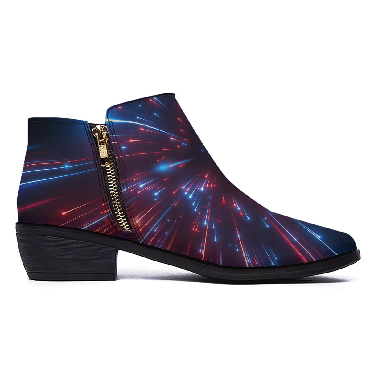 Hyperspace Cosmic Print Ankle Boots-grizzshop