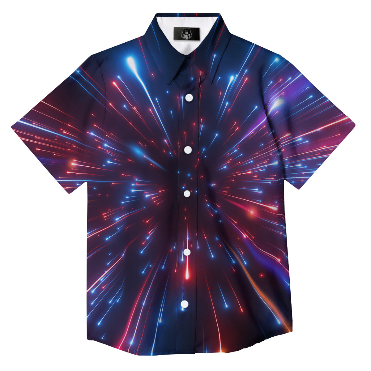 Hyperspace Cosmic Print Button Up Shirt-grizzshop