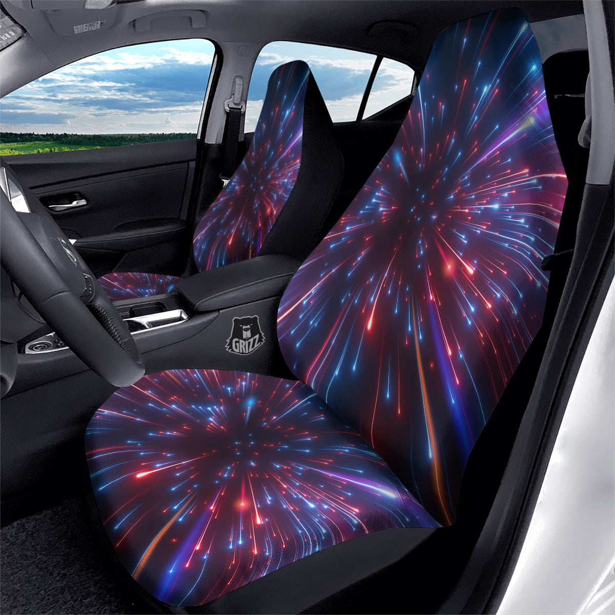 Hyperspace Cosmic Print Car Seat Covers-grizzshop