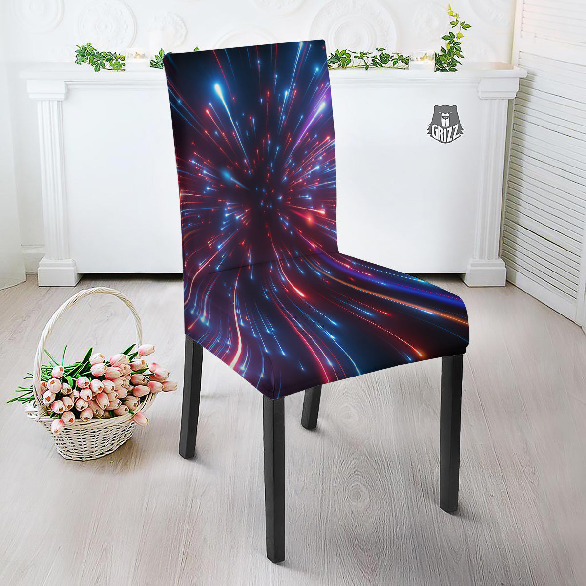 Hyperspace Cosmic Print Dining Chair Slipcover-grizzshop