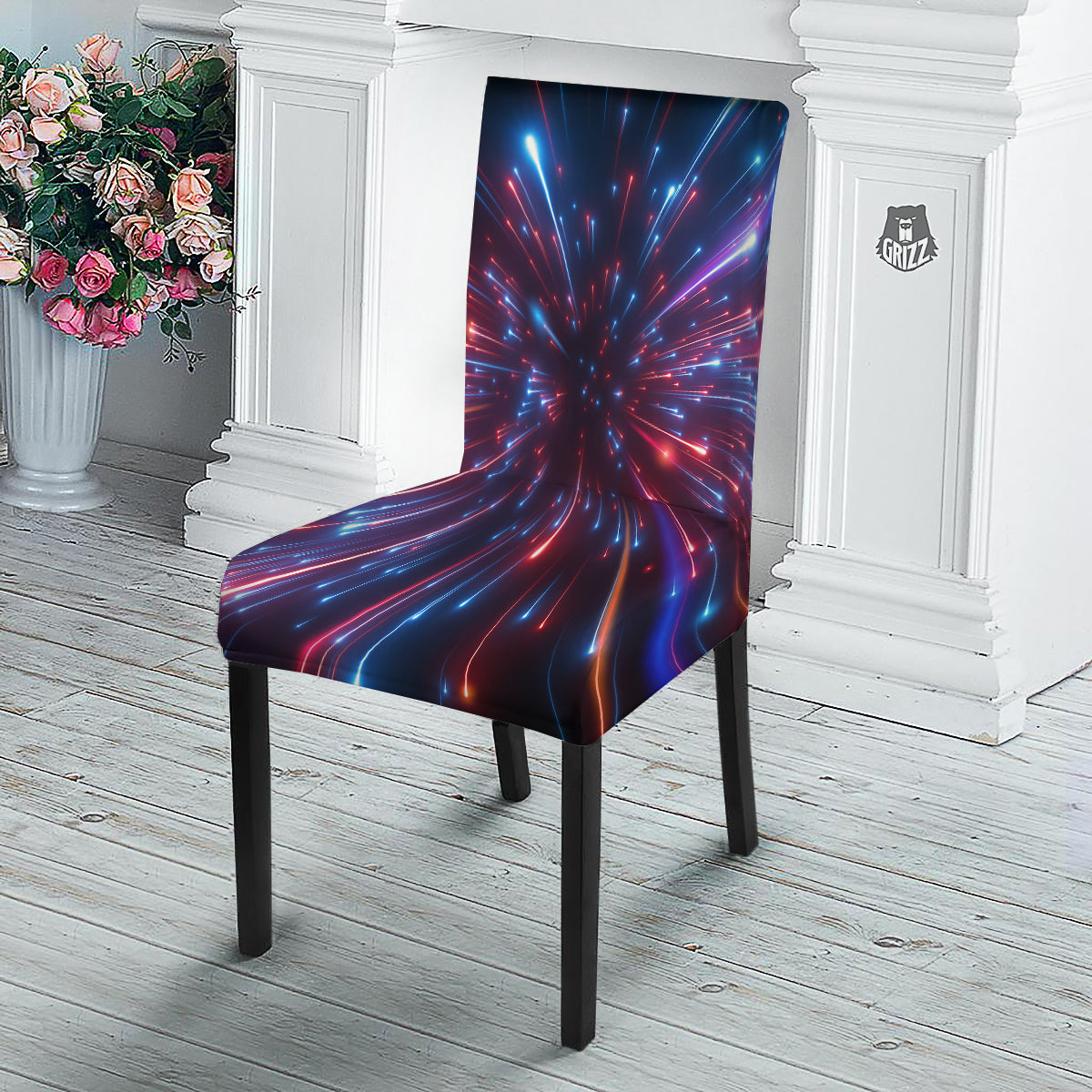 Hyperspace Cosmic Print Dining Chair Slipcover-grizzshop