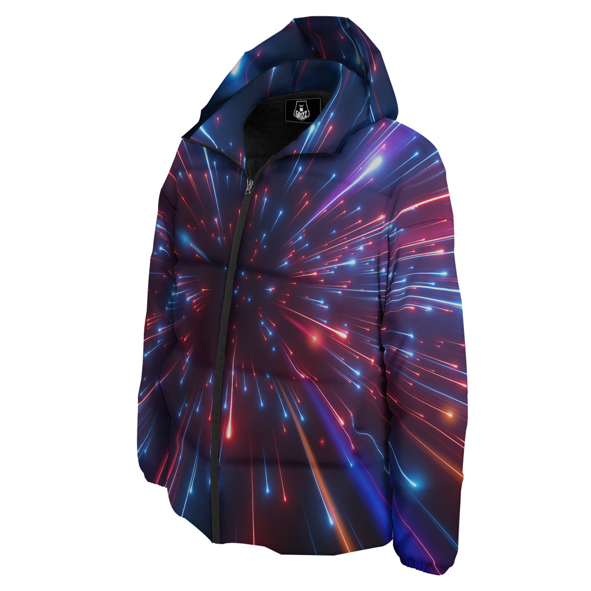Hyperspace Cosmic Print Down Jacket-grizzshop