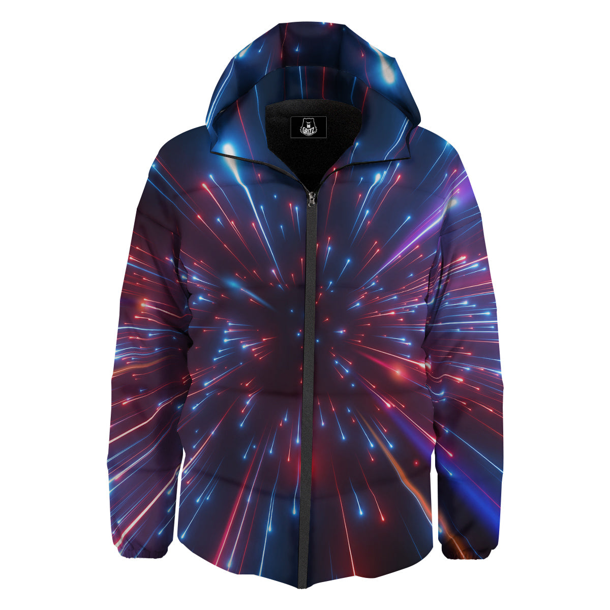 Hyperspace Cosmic Print Down Jacket-grizzshop