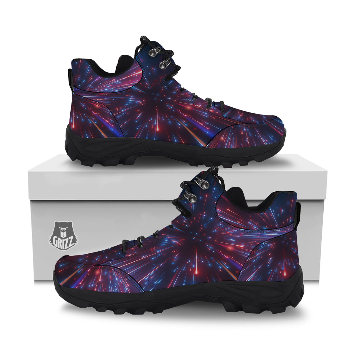 Hyperspace Cosmic Print Hiking Shoes-grizzshop