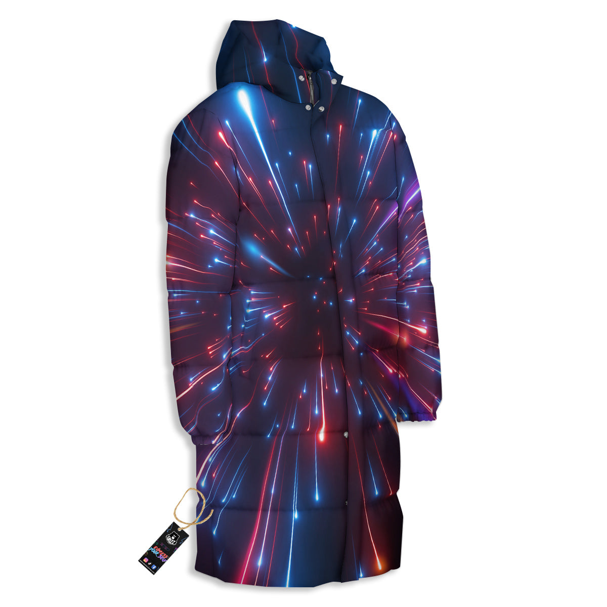 Hyperspace Cosmic Print Long Down Jacket-grizzshop
