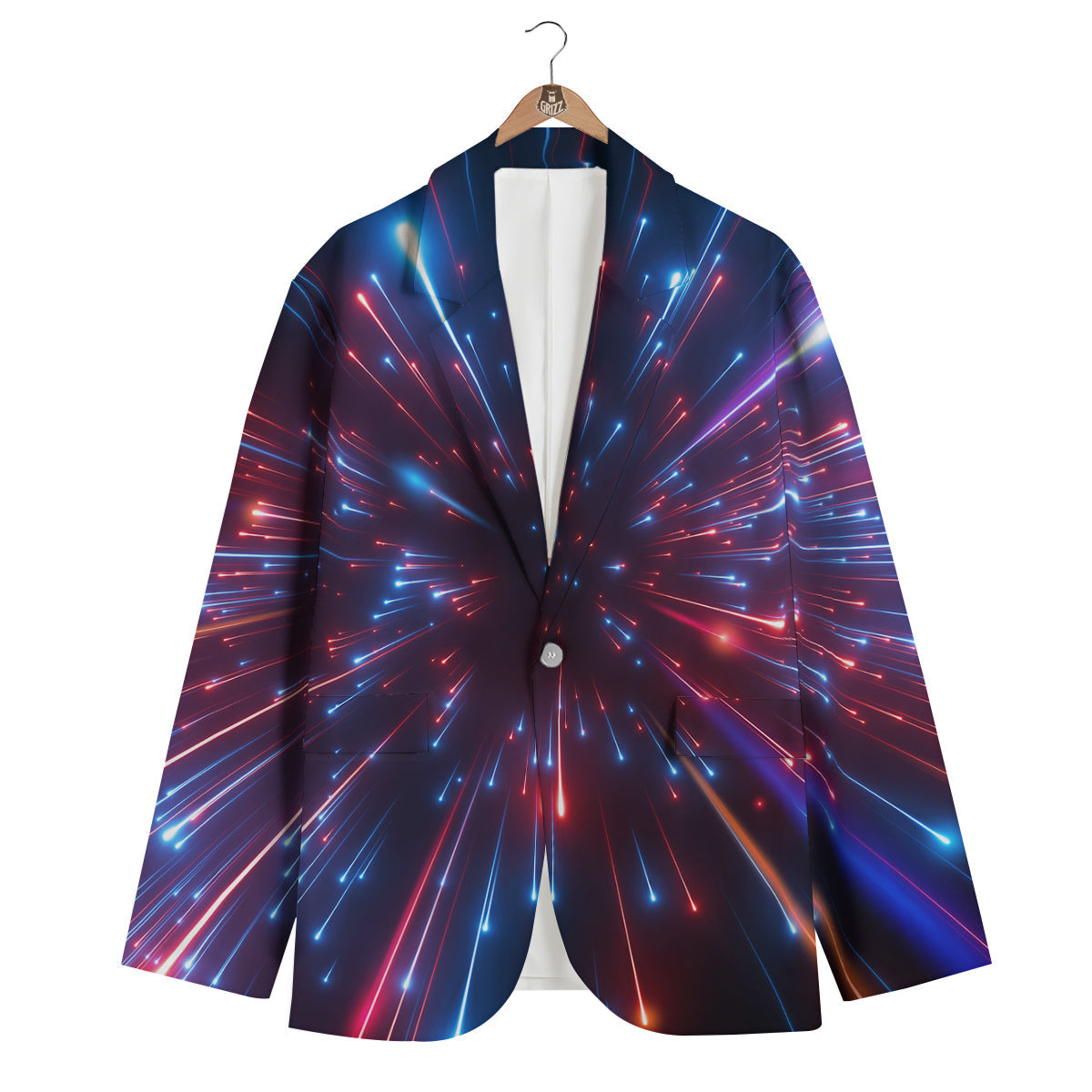 Hyperspace Cosmic Print Men's Blazer-grizzshop